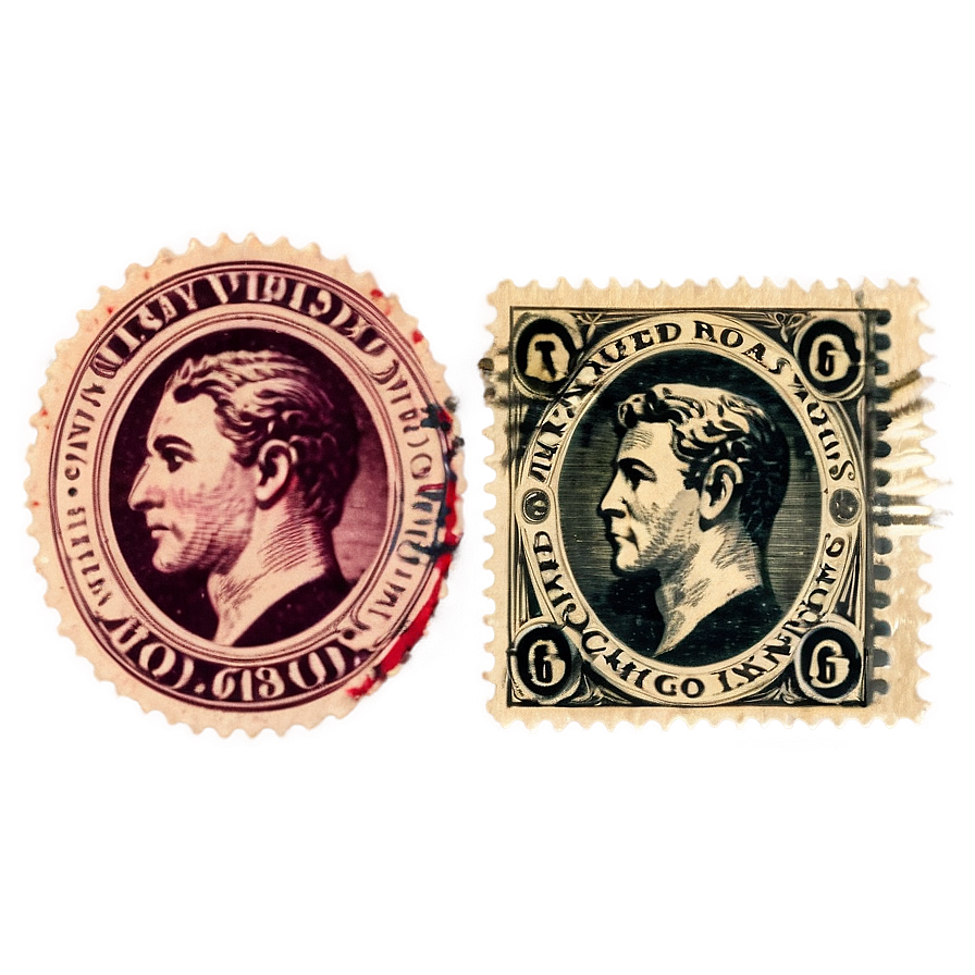 Vintage Stamp Collection Png Pmb76