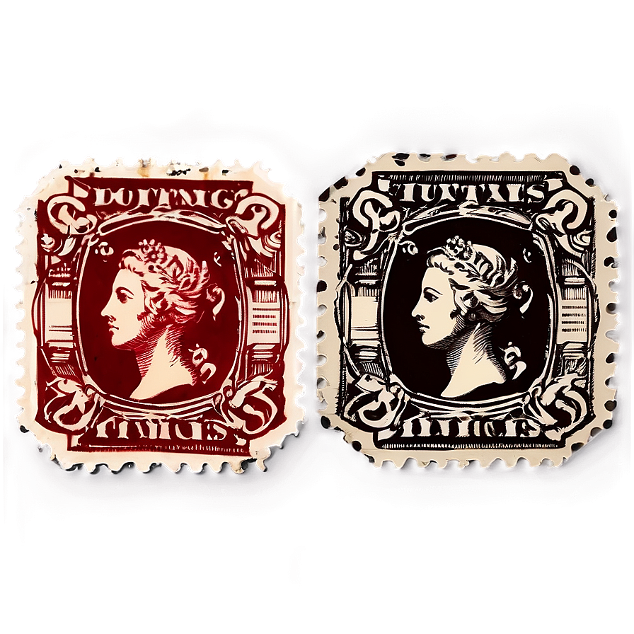 Vintage Stamp Icon Set Png 06282024