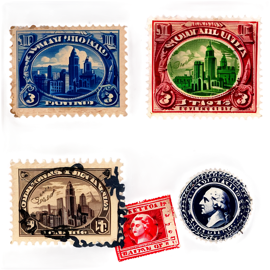 Vintage Stamp Montage Png 06282024