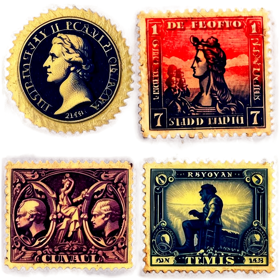 Vintage Stamp Series Png 6