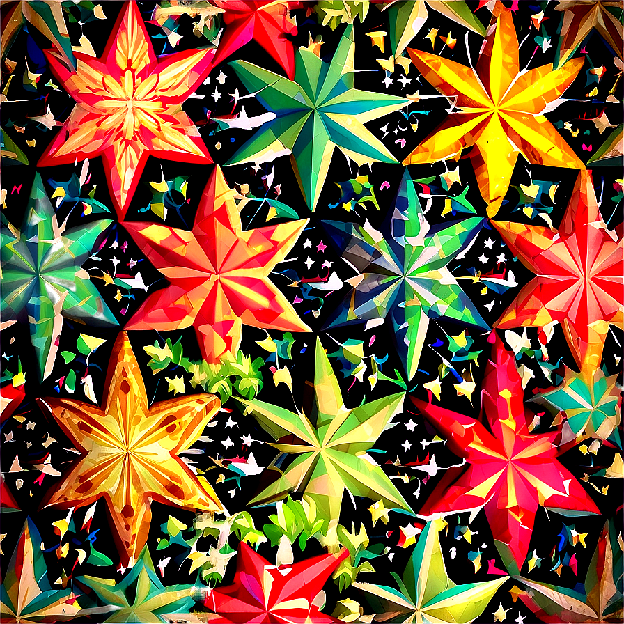 Vintage Star Pattern Png 92