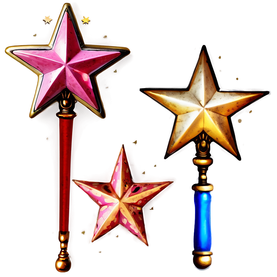 Vintage Star Wand Png Wlt