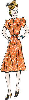 Vintage Style Animated Woman