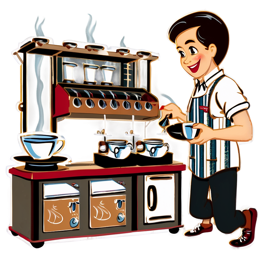 Vintage Style Barista Png Kal33