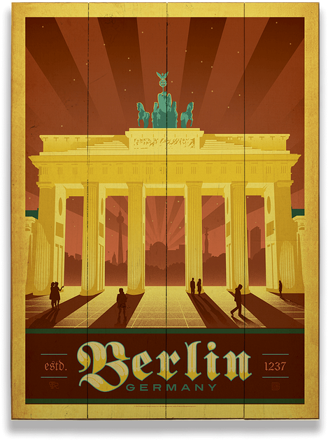 Vintage Style Brandenburg Gate Poster