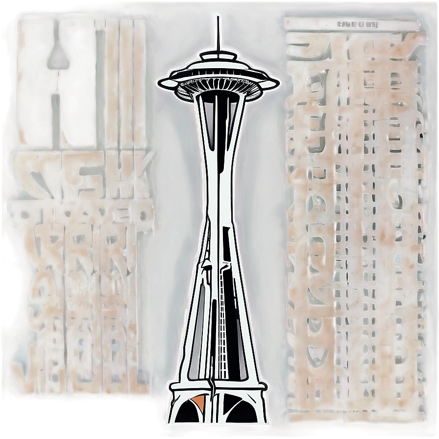 Vintage Style Seattle Skyline Png Igd78