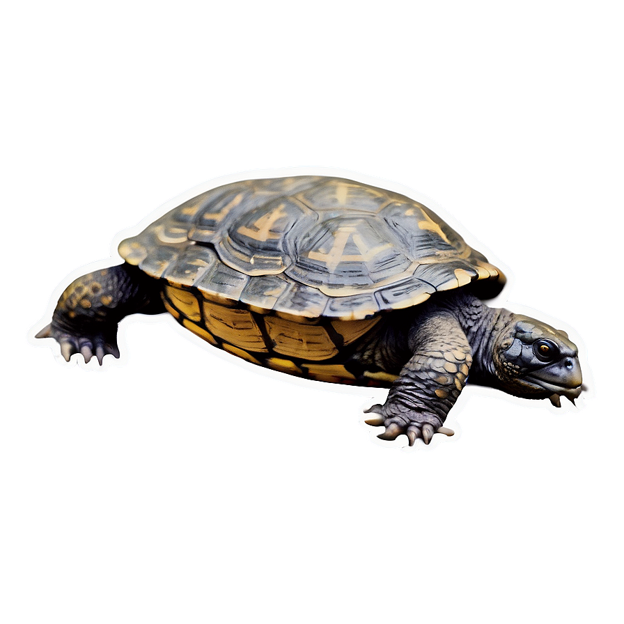 Vintage Style Snapping Turtle Drawing Png 97