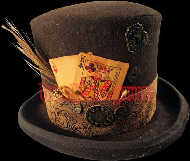 Vintage Styled Top Hatwith Playing Cards