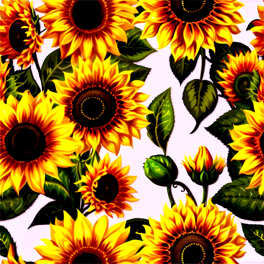 Vintage Sunflower Pattern Png 06252024