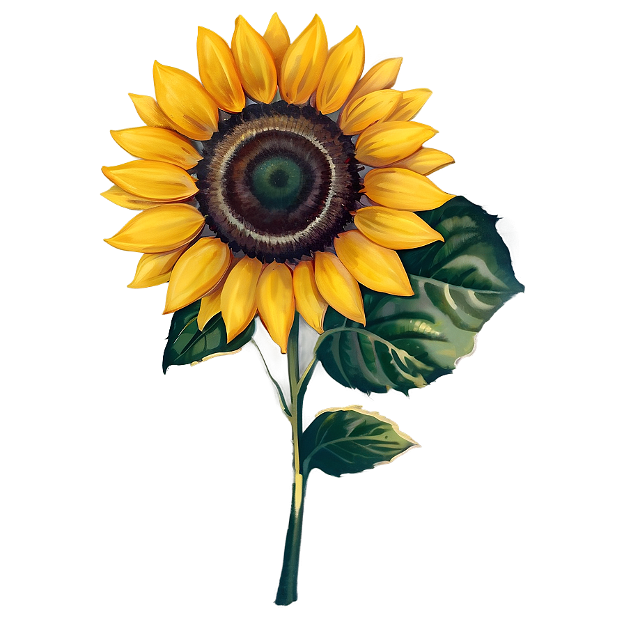 Vintage Sunflower Transparent Png 05262024