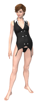 Vintage Swimsuit3 D Model