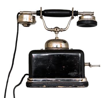 Vintage Telephone Black Background