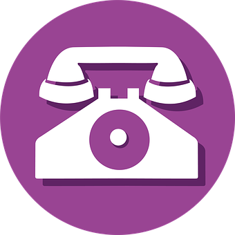 Vintage Telephone Icon Purple Background