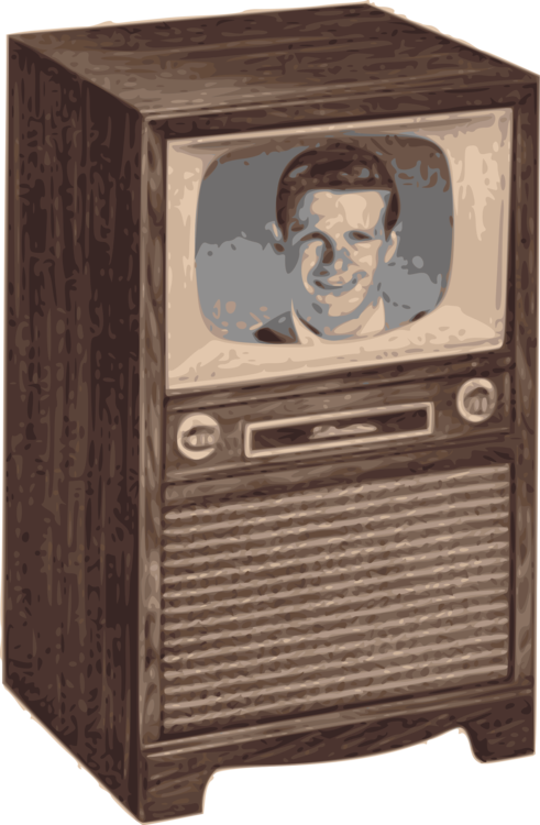 Vintage Television Set With Man On Screen