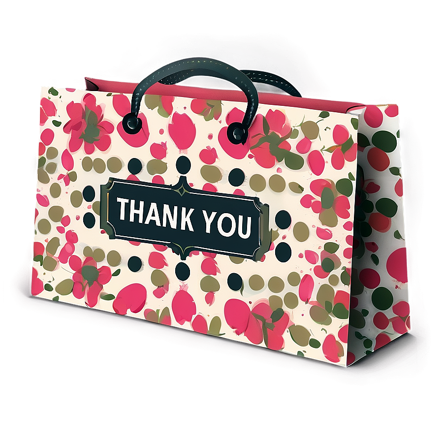 Vintage Thank You Bag Illustration Png Itr