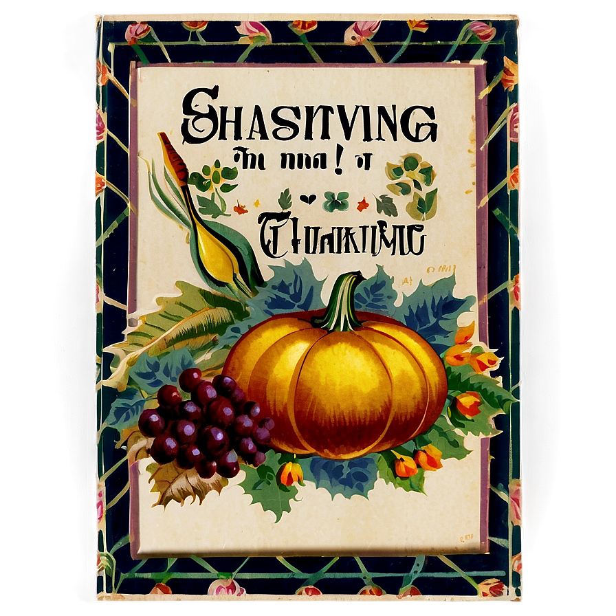Vintage Thanksgiving Greeting Png 05212024