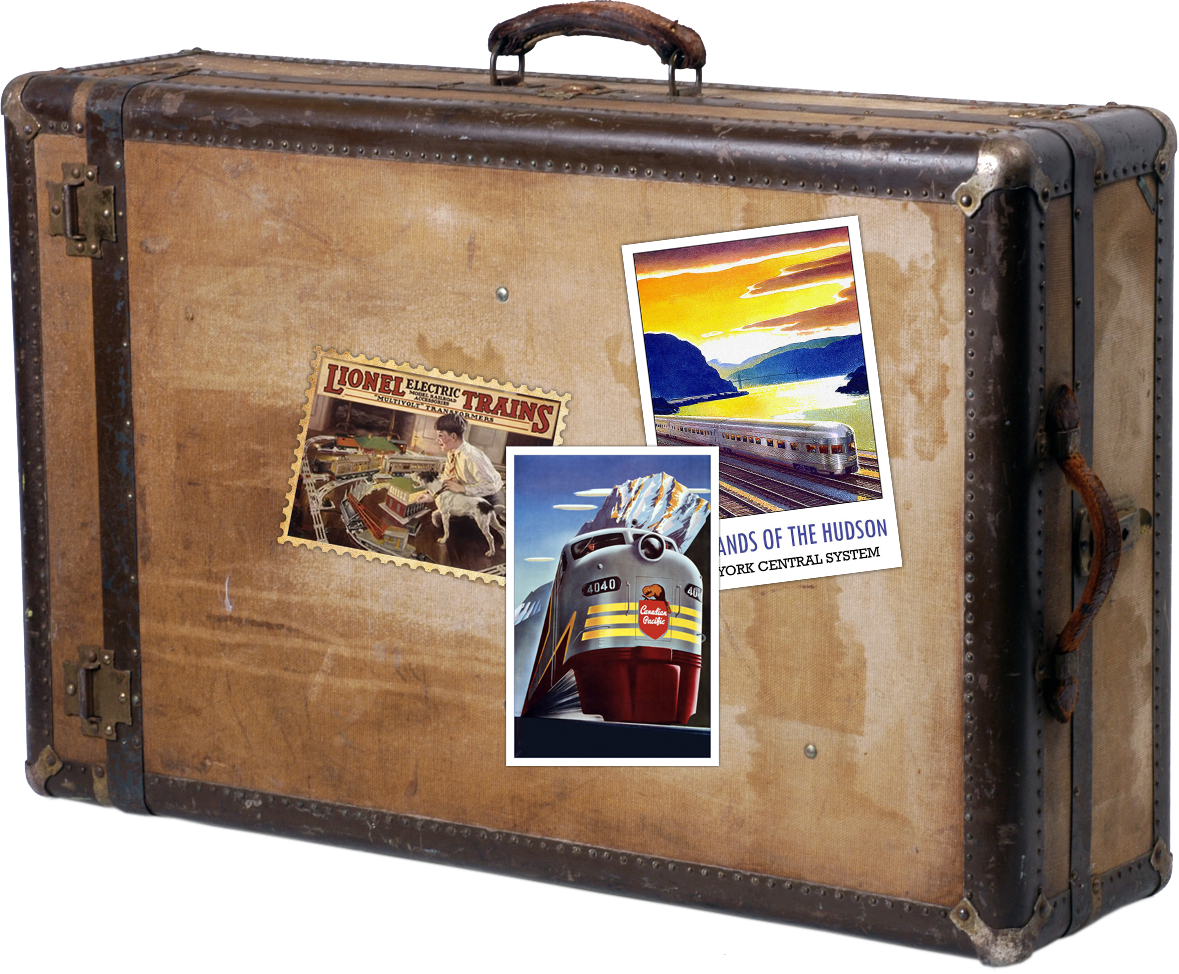 Vintage Travel Suitcase With Stickers