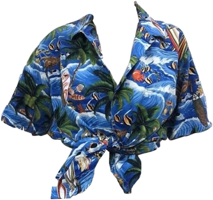 Vintage Tropical Shirt Butterfly Graphic