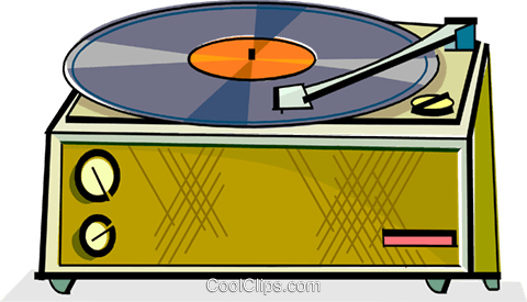 Vintage Turntable Playing Record