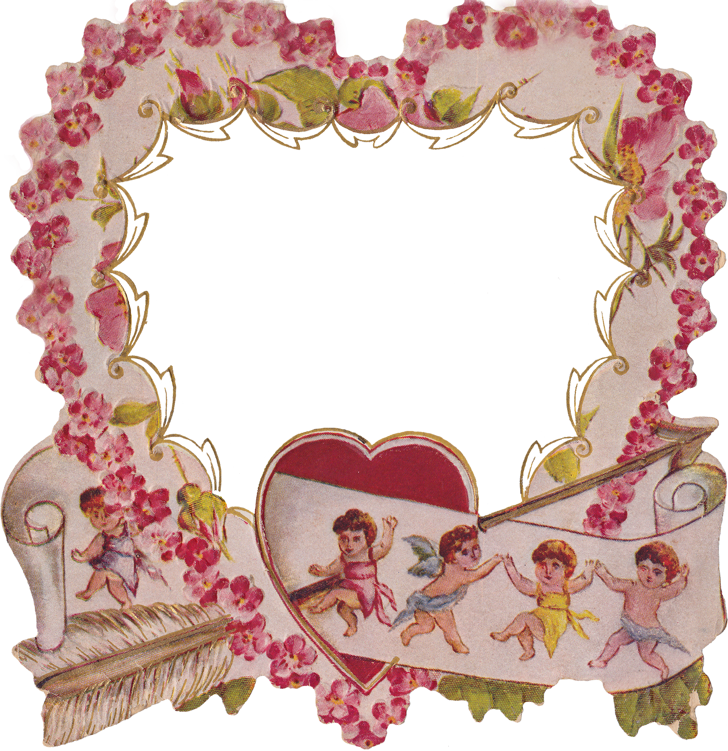 Vintage Valentine Framewith Cherubs