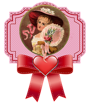 Vintage Valentine Portrait Ribbon