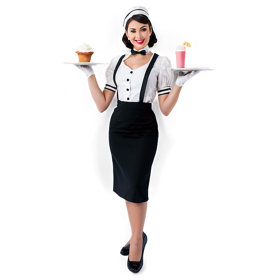 Vintage Waitress Outfit Png Vhx3