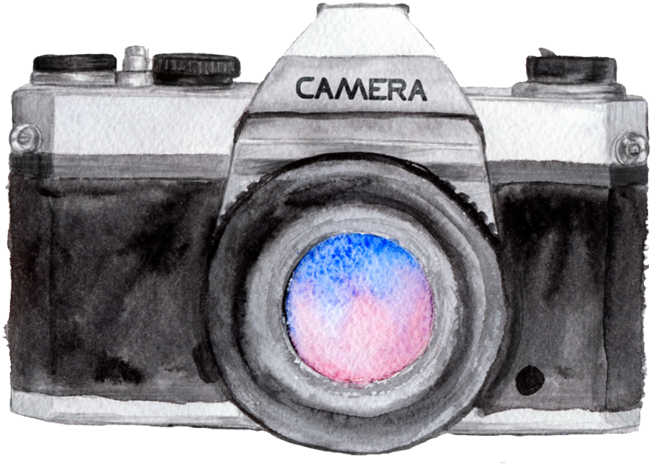 Vintage Watercolor Camera Illustration