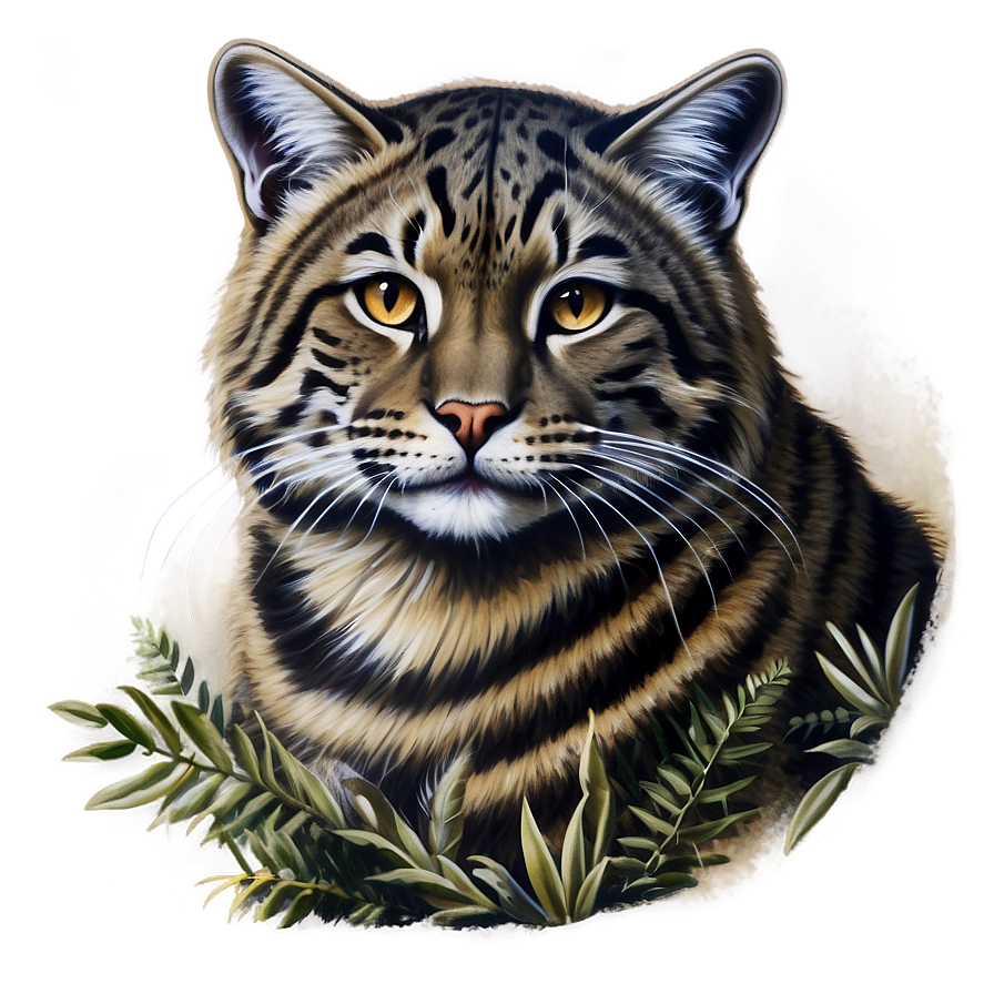 Vintage Wildcat Illustration Png 92