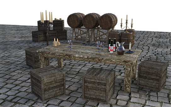 Vintage Wine Tasting Setup