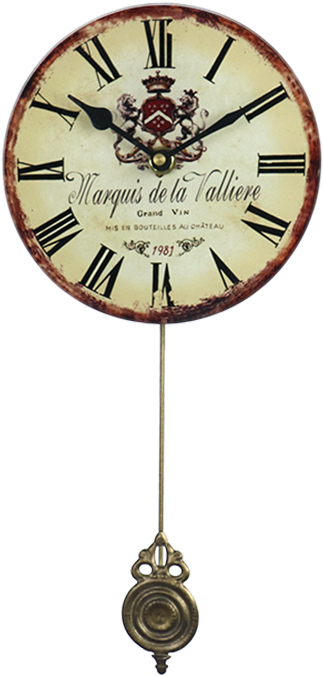 Vintage Wine Theme Pendulum Clock