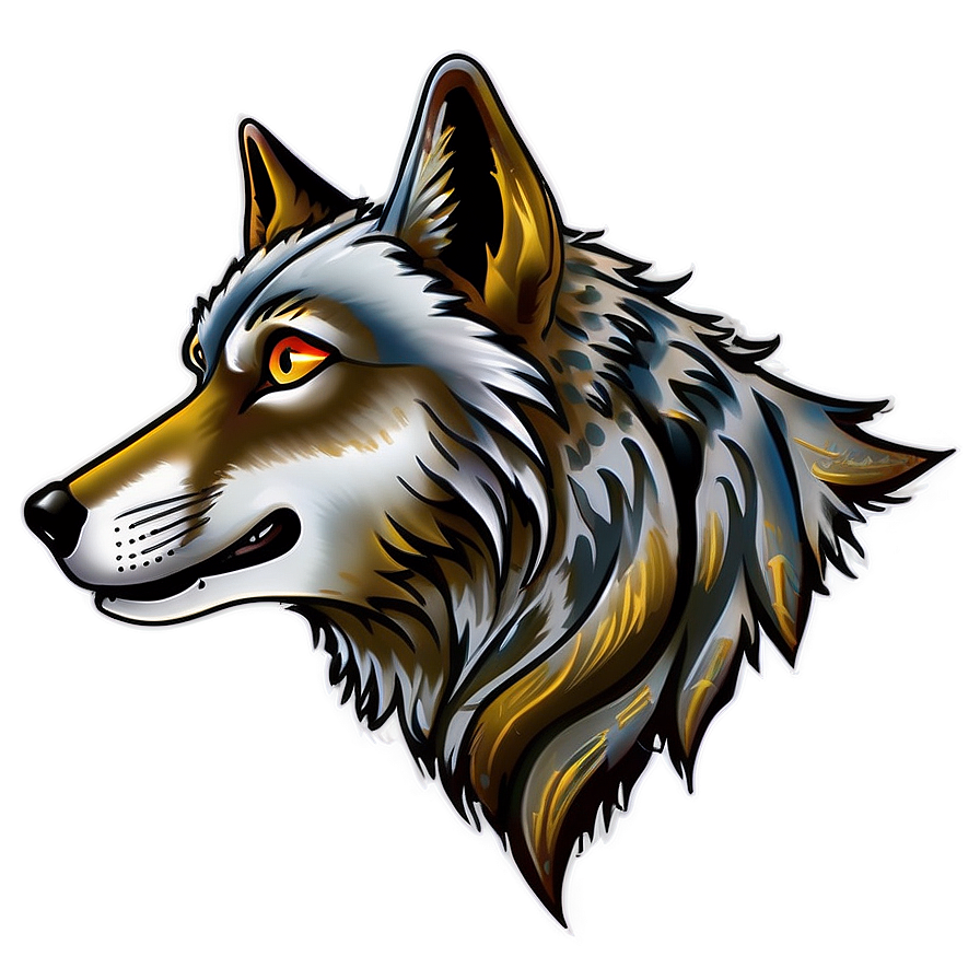 Vintage Wolf Head Tattoo Design Png 06122024