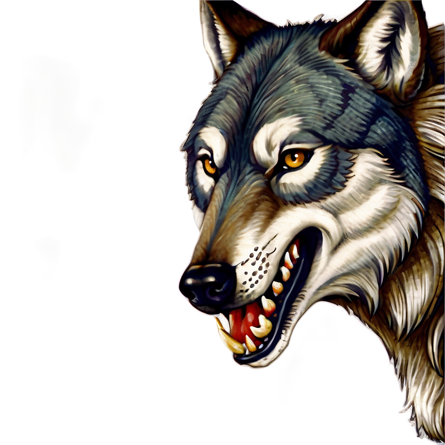 Vintage Wolf Head Tattoo Design Png 06122024