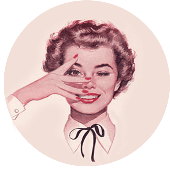 Vintage Woman Gesture Smile Illustration
