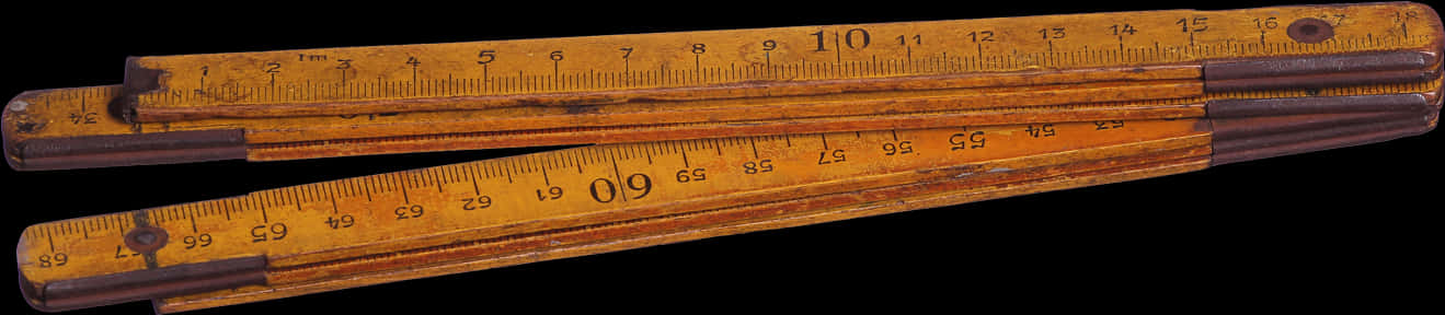 Vintage Wooden Folding Ruler