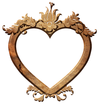 Vintage Wooden Heart Frame