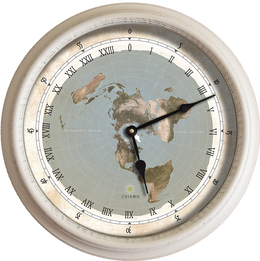 Vintage World Map Clock