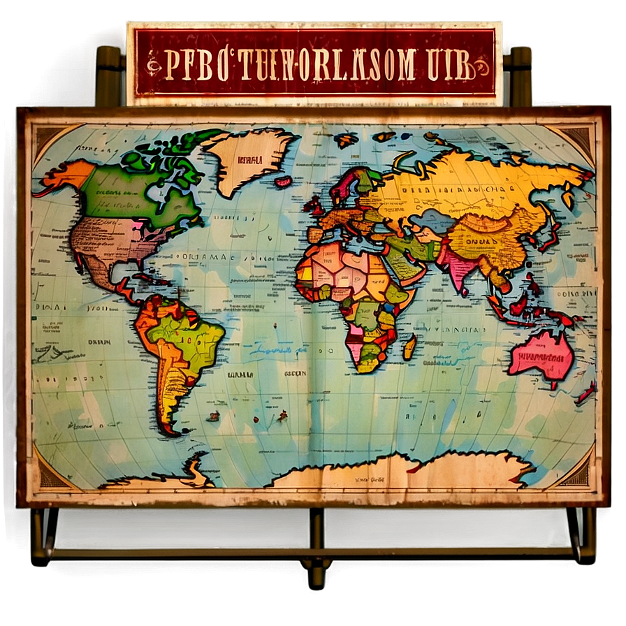 Vintage World Map Poster Png Xhh