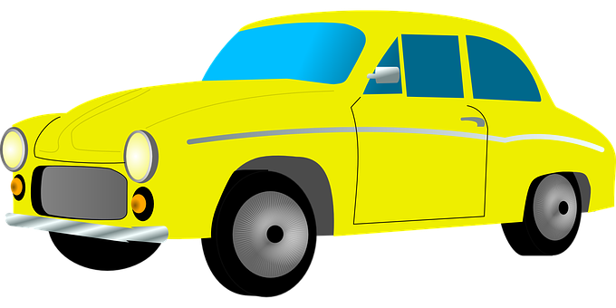 Vintage Yellow Car Illustration