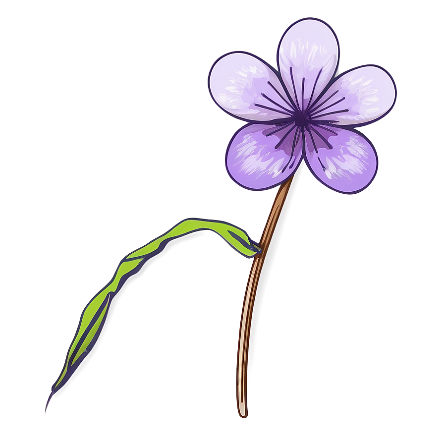 Violet Flower Drawing Png 35