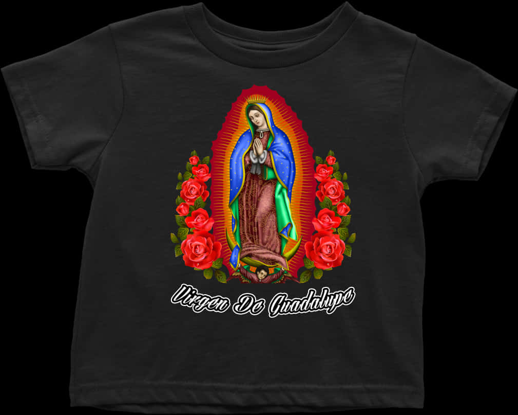 Virgen De Guadalupe Black Tshirt Design