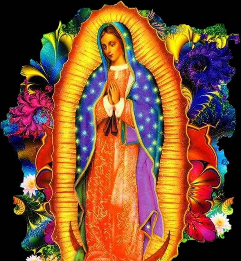 Virgen De Guadalupe Colorful Illustration