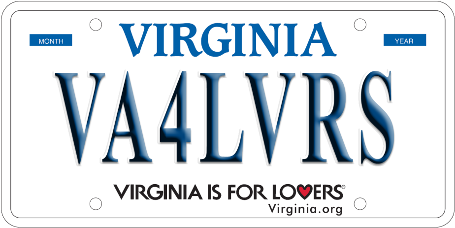 Virginia Lovers License Plate