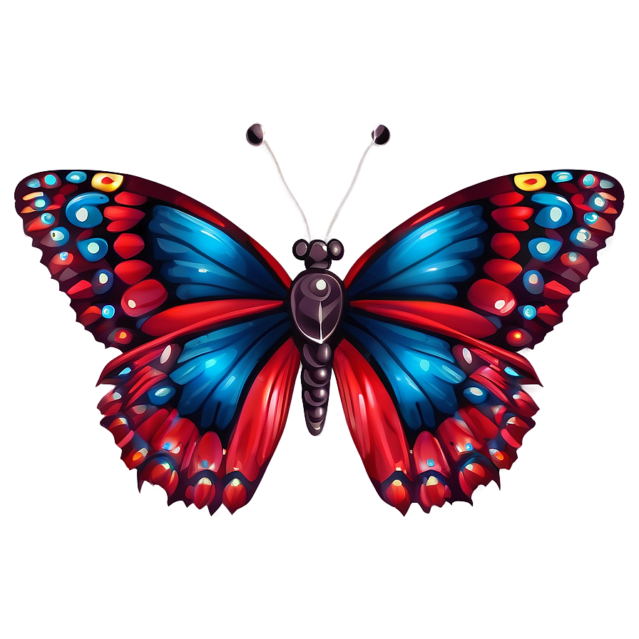 Vivid Red Butterfly Clipart Png 06122024