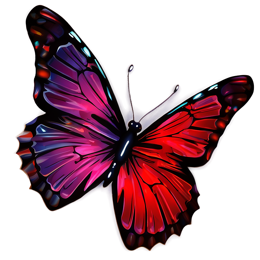 Vivid Red Butterfly Clipart Png 94