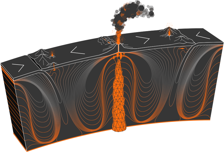 Volcanic Eruption Cross Section Illustration