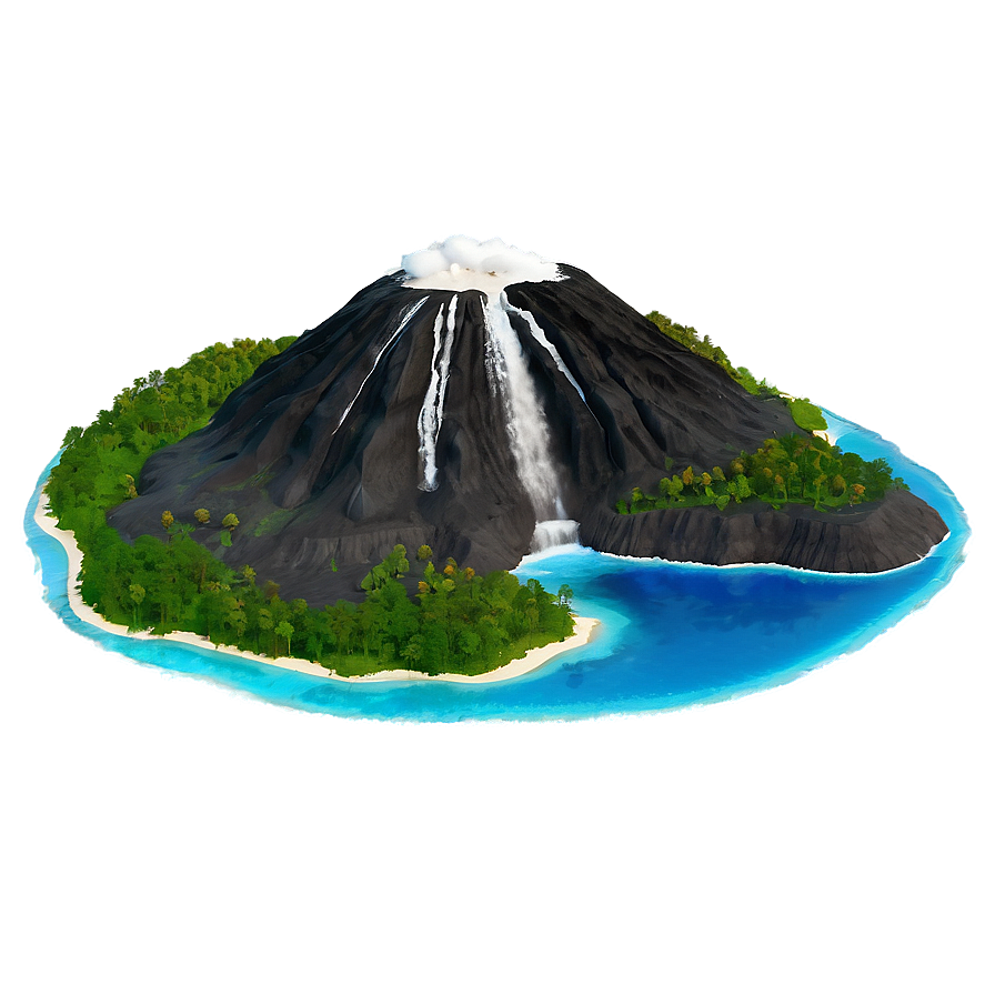 Volcanic Island Paradise Png Mfa94