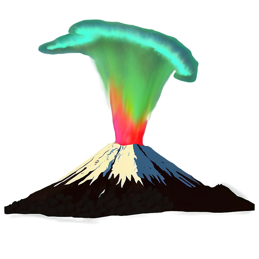 Volcano And Aurora Borealis Png 05232024