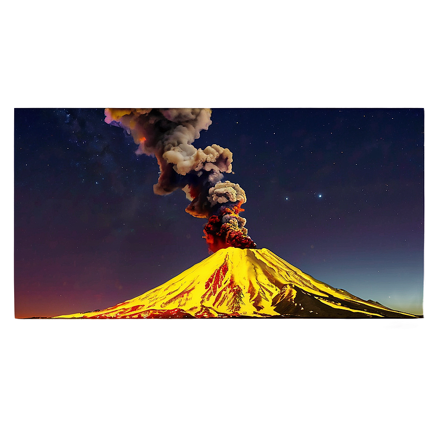 Volcano And Full Moon Png 26