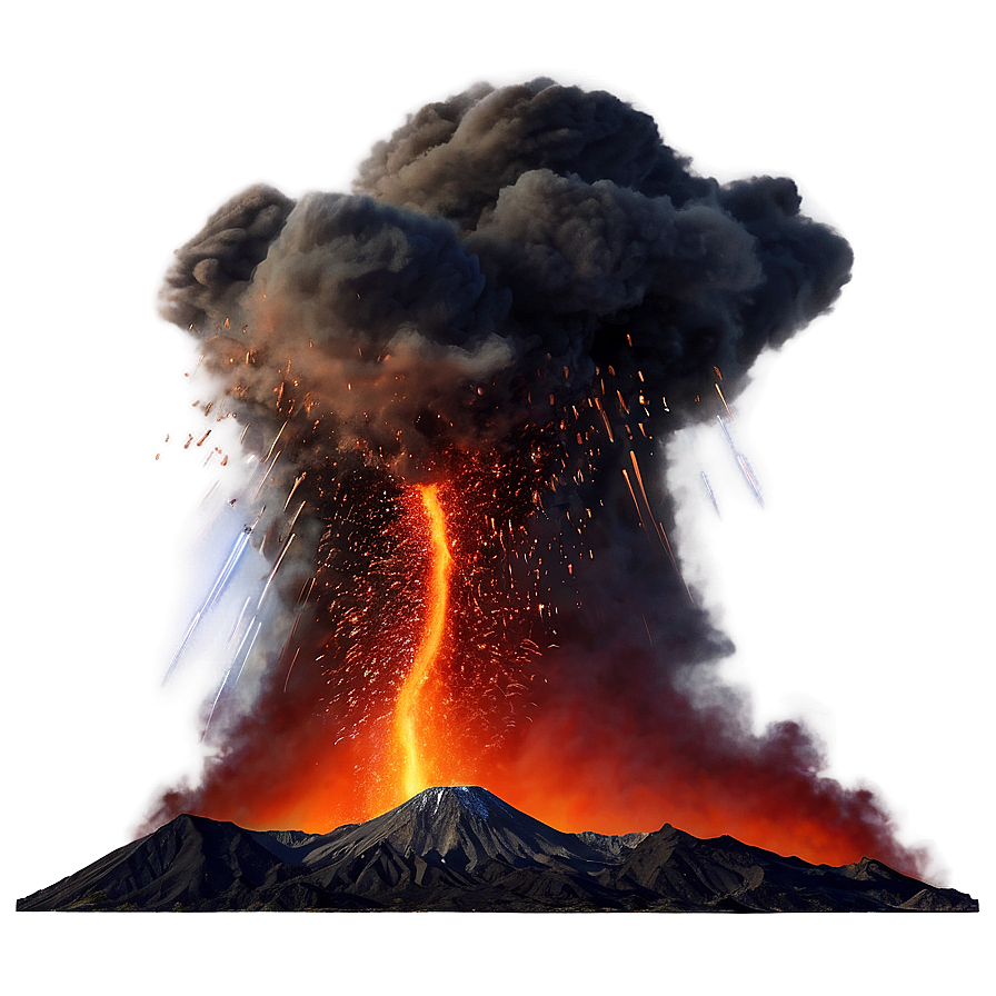 Volcano And Meteor Shower Png 05232024