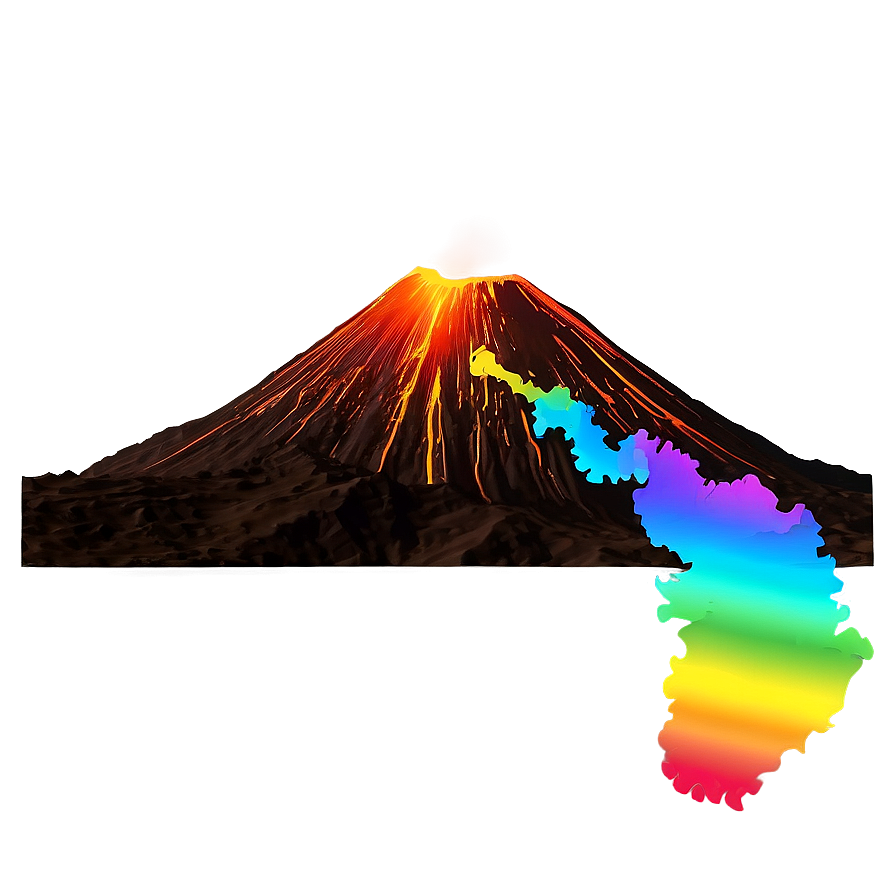 Volcano And Rainbow Png 35